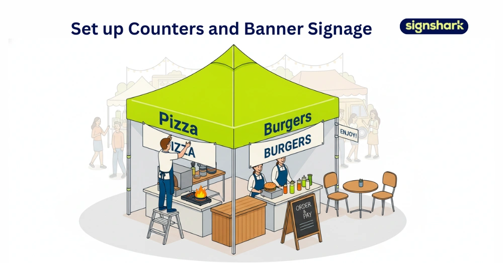 Set up Counters and Banner Signage